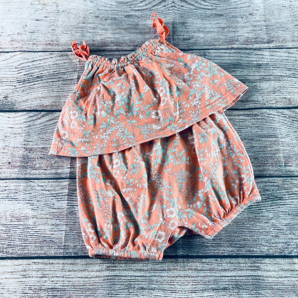 Set of 2 Baby Girl 3/6m Summer Rompers + Bow - Picture 6 of 7